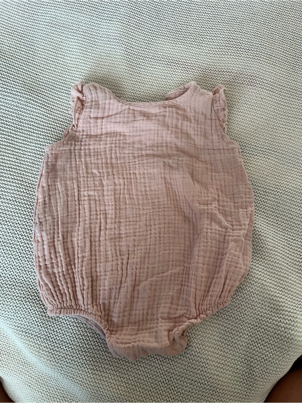 Elegant Baby Organics Pink Muslin Bubble Romper 6-9M